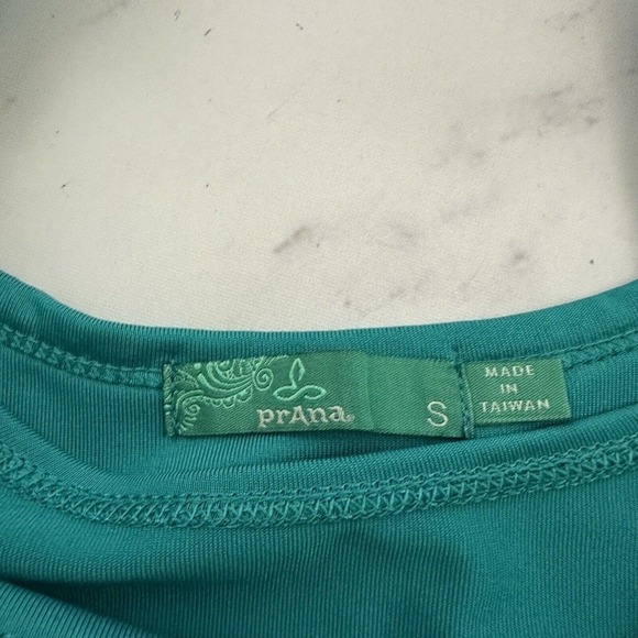 Prana Blouson Sundress Size S Teal Green Burnout Overlay Geometric Sleeveless - Picture 6 of 10